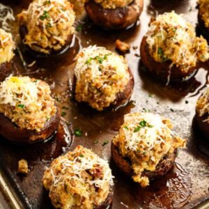 Italian Cheese & Sausage Stuffed Mushrooms
